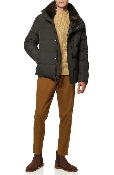 Marc New York Horizon Down & Feather Coat With Faux Fur Collar In Smoke