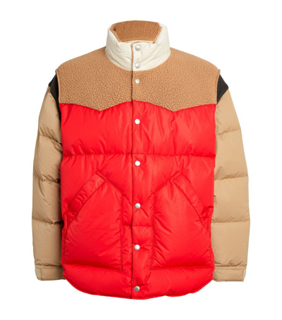 Shop Undercover Colour-block Puffer Jacket In Red