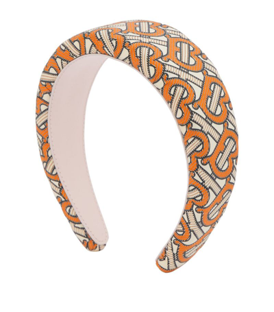 Shop Burberry Kids Tb Monogram Headband In Orange