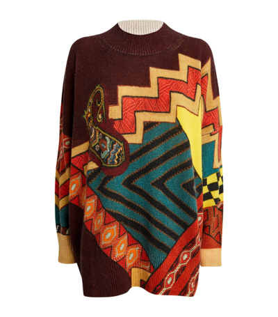 Shop Etro Wool Graphic Print Sweater In Multi