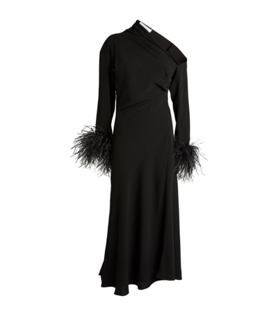 Shop 16arlington Asymmetric Adelaide Midi Dress In Black
