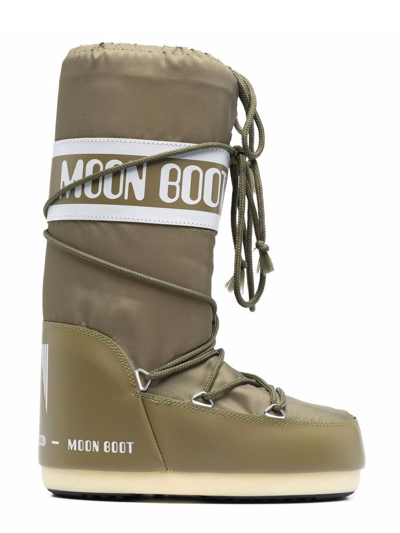 Shop Moon Boot Kaki Icon Snow Boots In Green