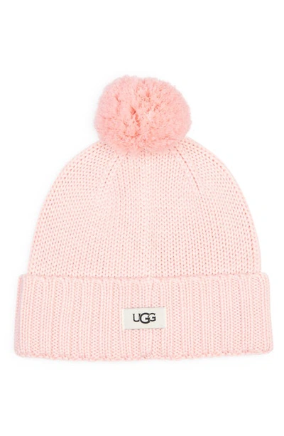 Shop Ugg Knit Pompom Beanie In Light Pink