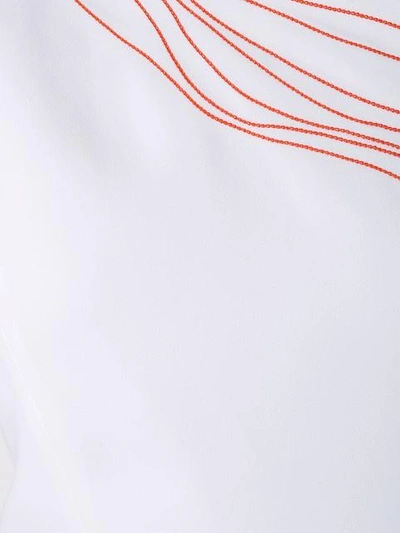 Shop Mugler Embroidered Detail One-shoulder Dress - White