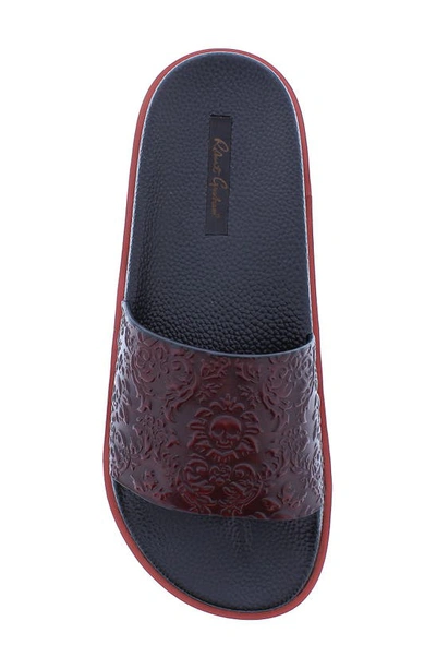 Shop Robert Graham Understory Leather Slide Sandal In Wine