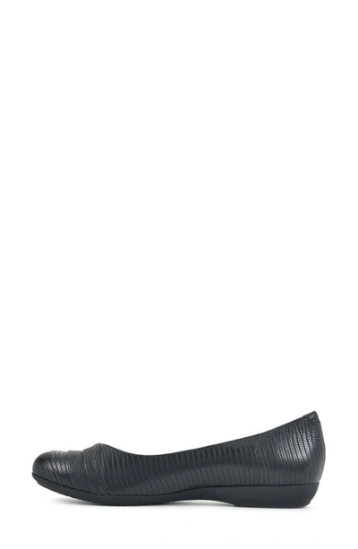 Shop White Mountain Footwear Clara Ballet Flat In Black Lizard Es-print