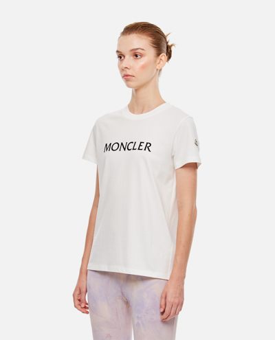 Shop Moncler Cotton T-shirt In White