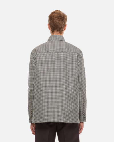 Fendi Giubbotto Houndstooth Reversible Shirt Jacket In Black