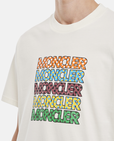Shop Moncler Genius Crewneck Cotton T-shirt In White