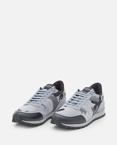 Shop Valentino Garavani Low-top 'rockrunner' Sneakers In Grey