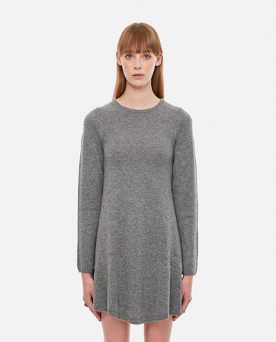 Shop Khaite Fleurine Mini Dress In Grey