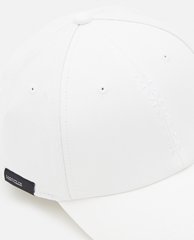 Shop Moncler Cotton Baseball Cap In White