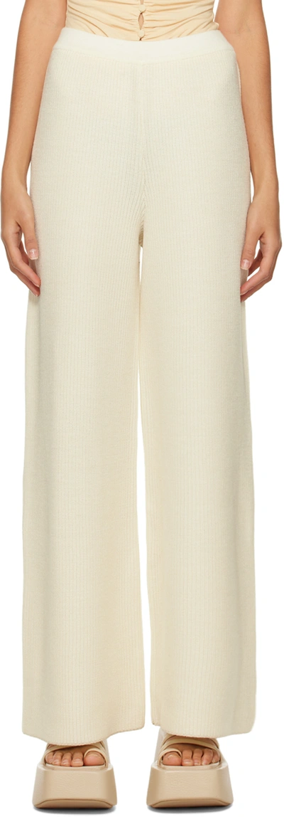 Shop Norba Off-white Wide Sport Pants In Pearl White