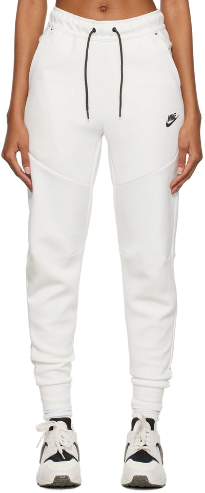 Shop Nike White Sportswear Tech Lounge Pants In Phantom/black