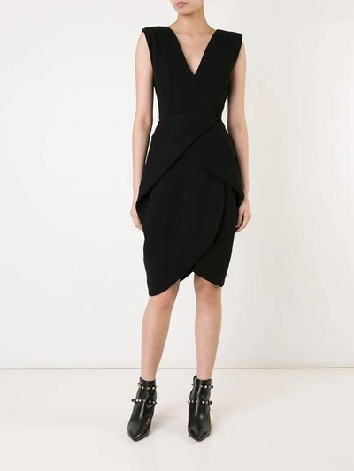 Shop Bianca Spender Kokon-kleid Mit V-ausschnitt In Black