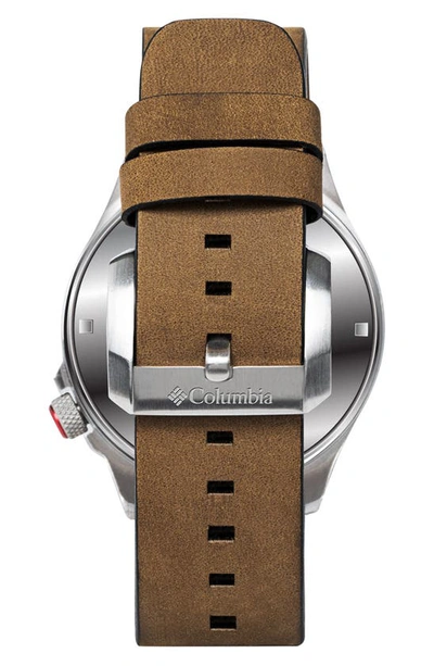 Shop Columbia Canyon Ridge  Leather Strap Watch, 42mm In Red