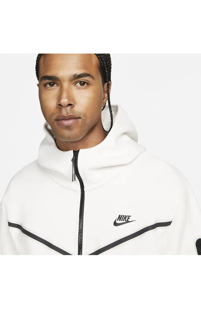 Nike Sportswear Full Zip Tech Fleece Hoodie In White/black | ModeSens
