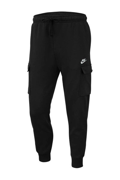 Shop Nike Club Fleece Cargo Pocket Joggers In Black/ White