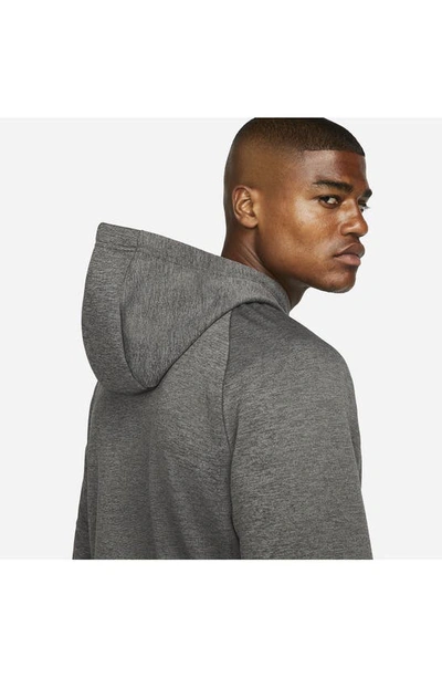Shop Nike Therma-fit Pullover Hoodie In Heather/ Dark Grey/ Black