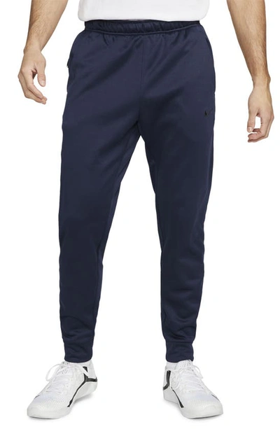 Shop Nike Therma-fit Tapered Training Pants In Obsidian/ Obsidian/ Black