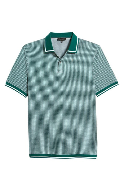 Shop Ted Baker Affric Geo Textured Tipped Polo In Dark Green