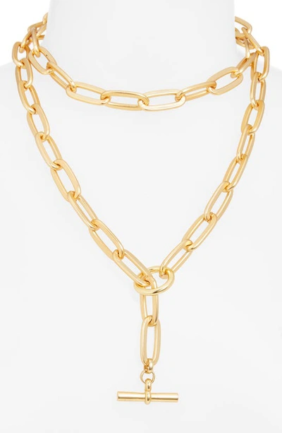 Shop Karine Sultan Long Link Necklace In Gold