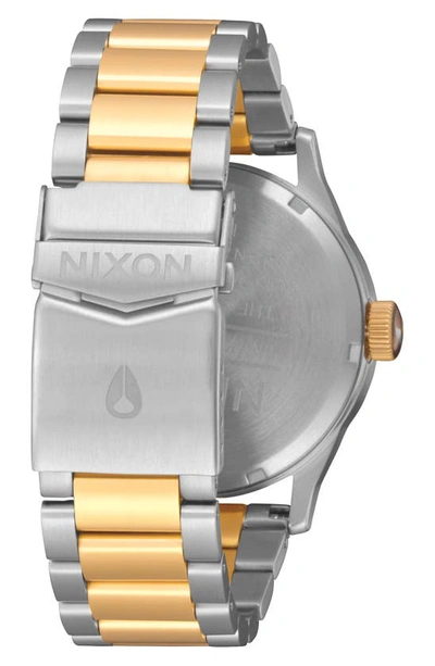 Shop Nixon Sentry Bracelet Watch, 42mm In Silver/ Gold