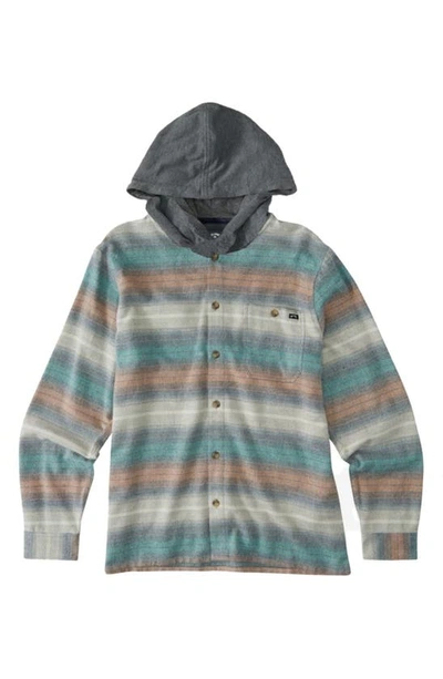 Shop Billabong Kids' Baja Hooded Flannel Shirt In Chino