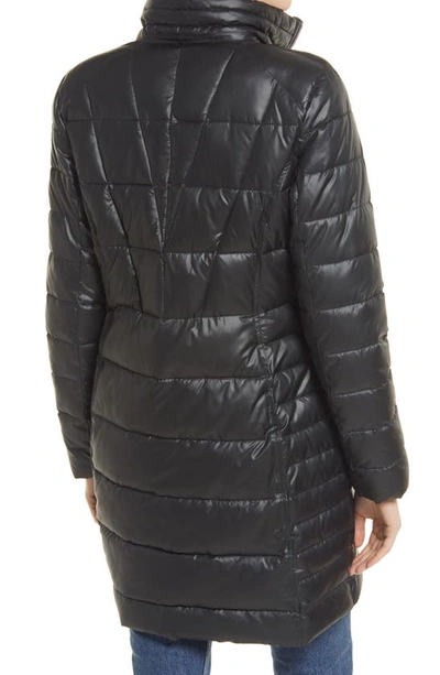 Shop Gallery Faux Fur Trim Puffer Jacket In Black
