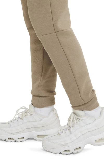 Shop Nike Tech Fleece Pants In Khaki/ Yellow Ochre/ Black