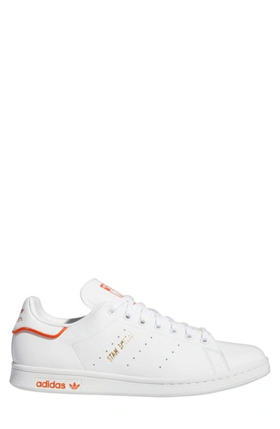 Shop Adidas Originals Stan Smith Low Top Sneaker In White/ Orange