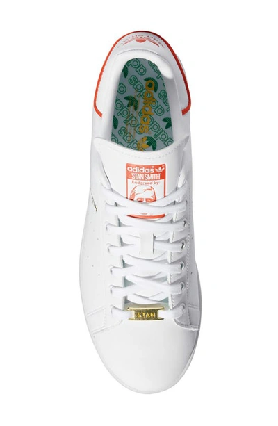 Shop Adidas Originals Stan Smith Low Top Sneaker In White/ Orange