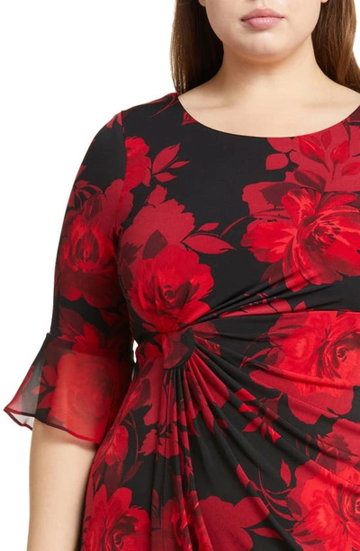 Shop Connected Apparel Ity Faux Wrap Dress In Red