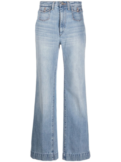 Shop Re/done 70s Wide Leg Jeans In Blue