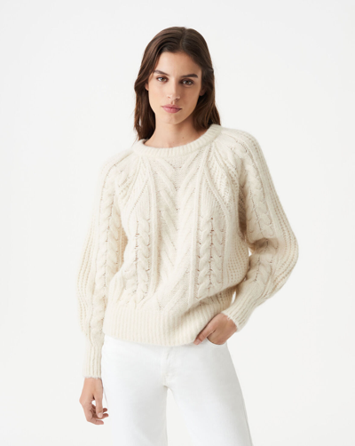 Shop Iro Jaos Cable-knit Sweater In Ecru