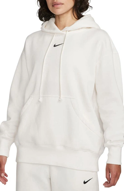 Shop Nike Sportswear Phoenix Oversize Fleece Hoodie In Sail/ Black