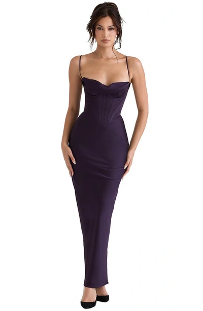 House Of Cb Charmaine Corset Dress In Night Shade