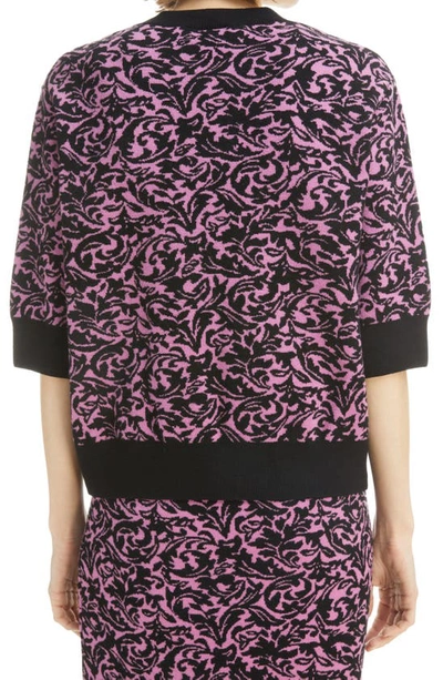 Shop Dries Van Noten Naura Wallpaper Jacquard Sweater In Pink