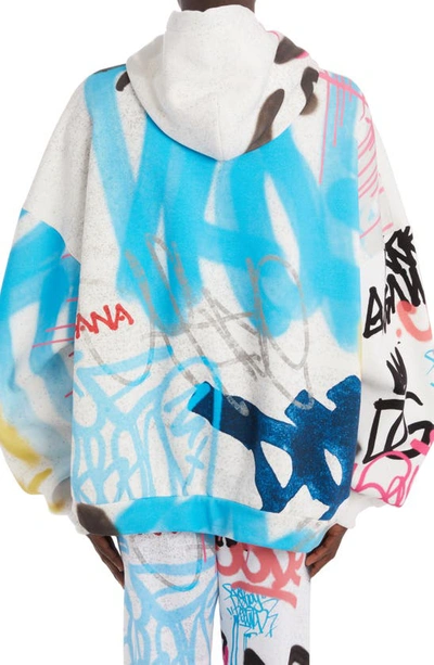 Shop Dolce & Gabbana Oversize Graffiti Print Hoodie