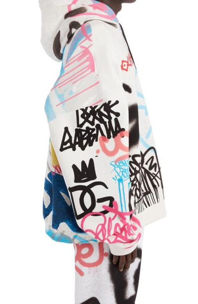 Shop Dolce & Gabbana Oversize Graffiti Print Hoodie