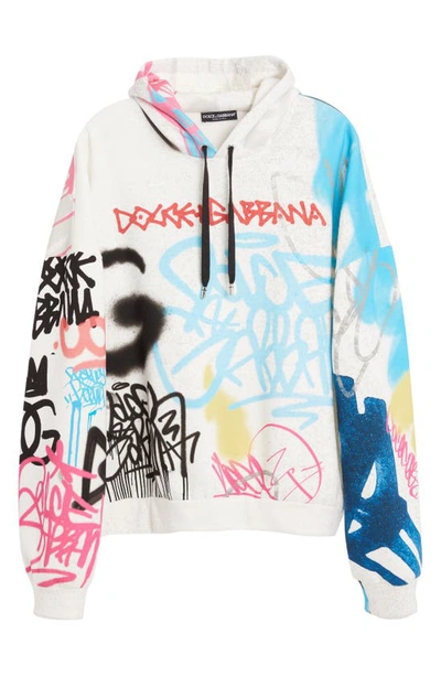 Shop Dolce & Gabbana Oversize Graffiti Print Hoodie