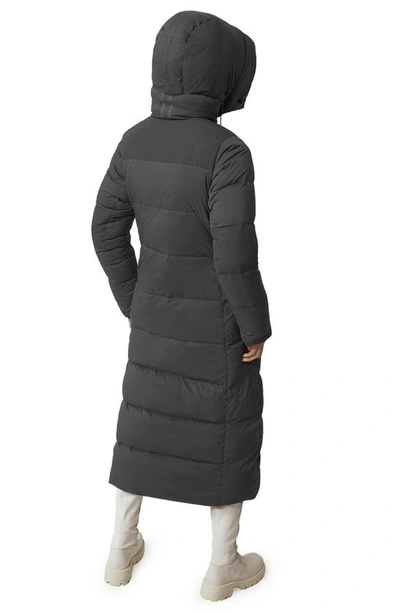 Shop Canada Goose Alliston Water Repellent 750 Fill Power Down Long Hooded Parka In Shadow - Ombre
