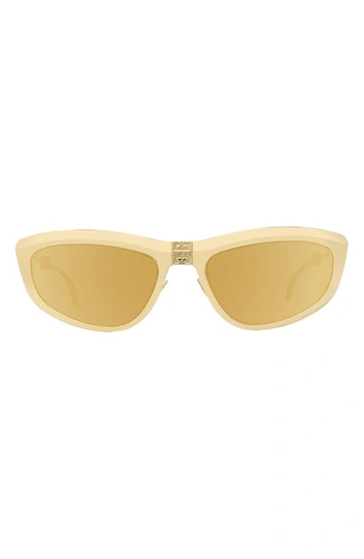 Shop Givenchy Trifold 57mm Cat Eye Sunglasses In Shiny Endura Gold / Brown