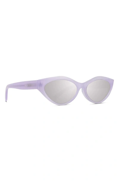 Shop Givenchy Day 56mm Mirrored Cat Eye Sunglasses In Shiny Lilac / Smoke Mirror