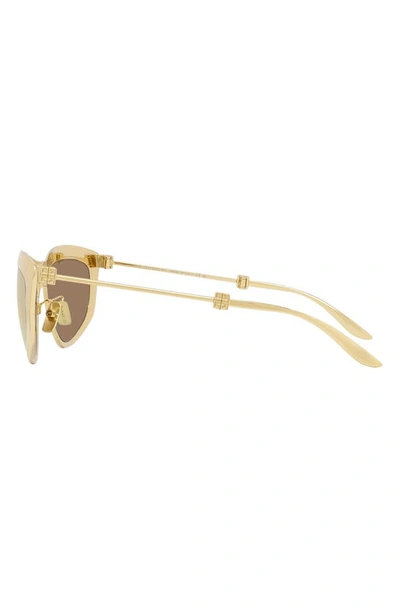 Shop Givenchy Trifold 57mm Cat Eye Sunglasses In Shiny Endura Gold / Brown