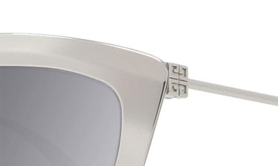 Shop Givenchy Trifold 57mm Cat Eye Sunglasses In Shiny Palladium / Smoke Mirror