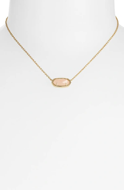 Shop Kendra Scott Elisa Birthstone Pendant Necklace In Rose Quartz