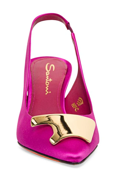 Shop Santoni Yezzy Slingback Pointed Toe Pump In Pink
