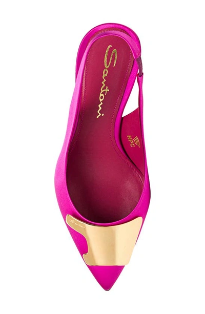 Shop Santoni Yezzy Slingback Pointed Toe Pump In Pink