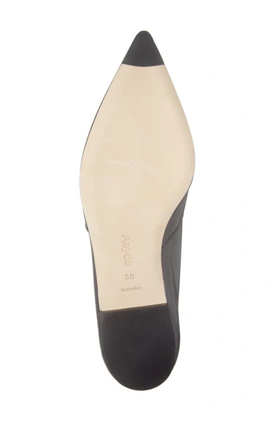 Shop Aeyde Martha Pointed Toe Flat In Black/ Creamy